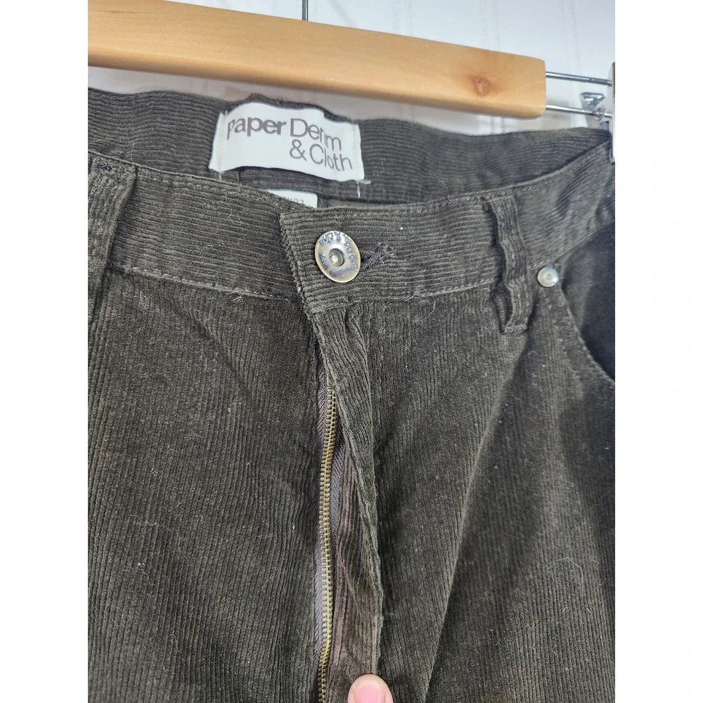 Paper Denim & Cloth Mens Brown Ribbed Corduroy Chino Pants Straight Leg‎ 38x32